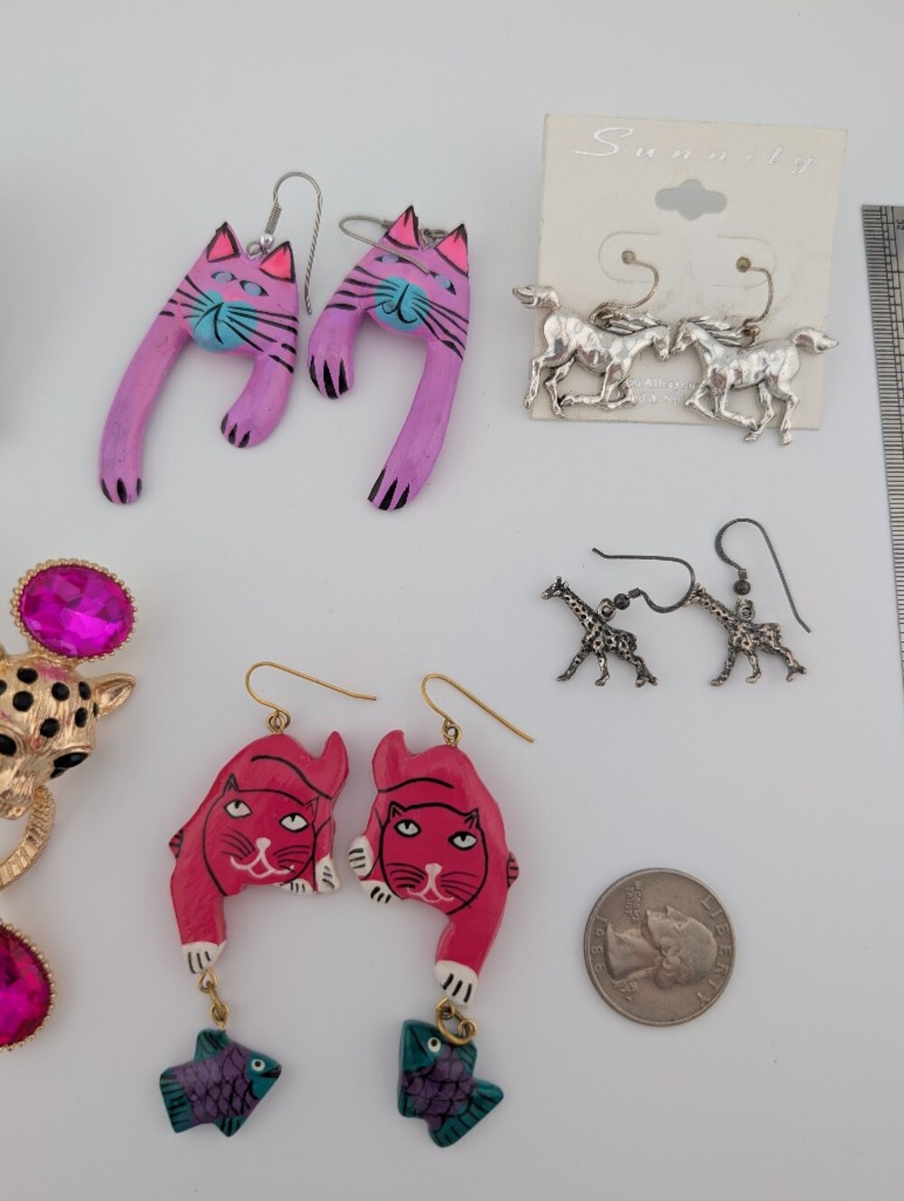 Jewelry Lot #64 - Animal Earrings - Vintage & Modern - Estate Jewelry Bag - Picture 5 of 8